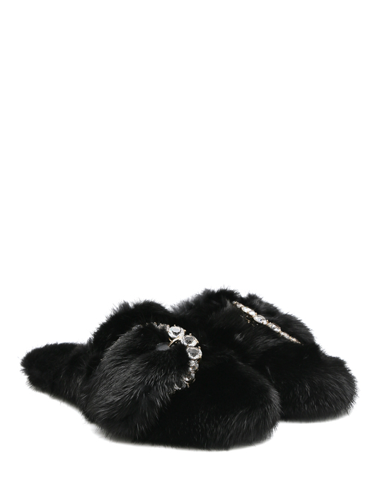 Ermanno Scervino Мули из меха норки на плоской подошве