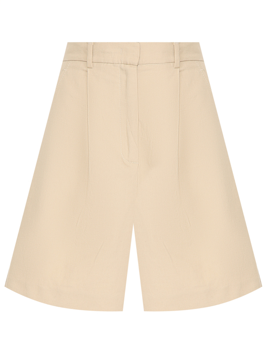 Weekend Max Mara Шорты из хлопка и льна с защипами