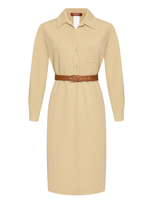 Max Mara Платье из текстиля с поясом