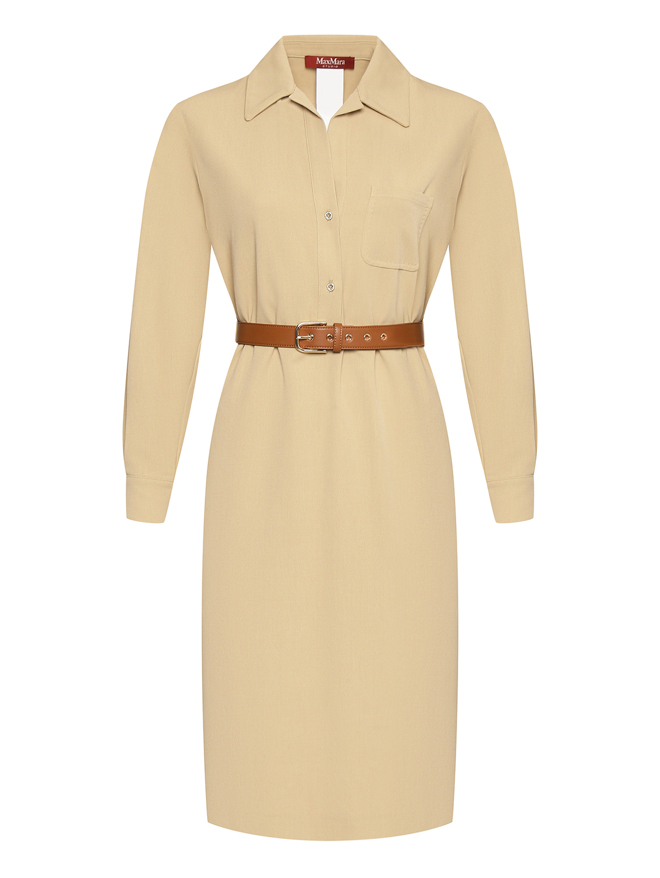 Max Mara Платье из текстиля с поясом
