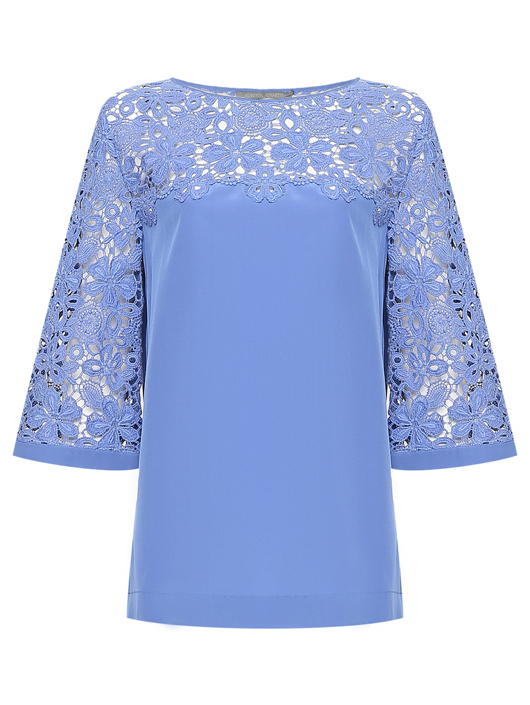 Alberta Ferretti Блуза из хлопка с кружевом