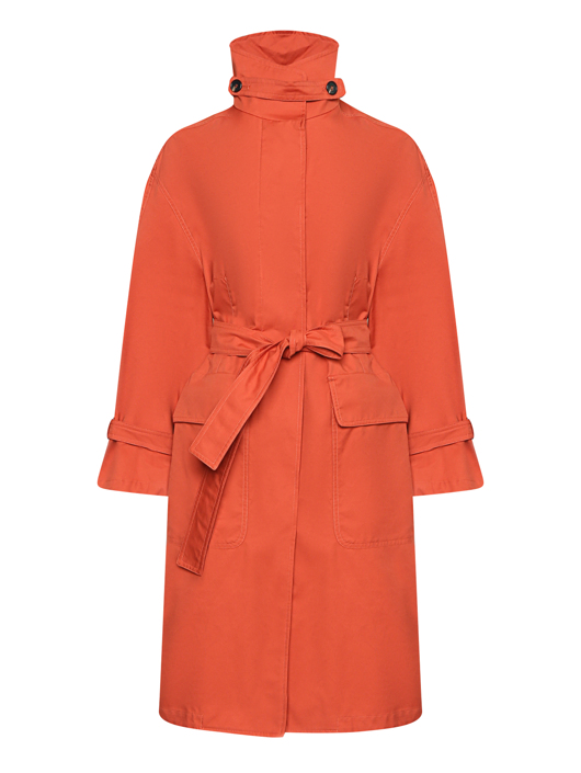 Max Mara Плащ из смешанного хлопка с поясом