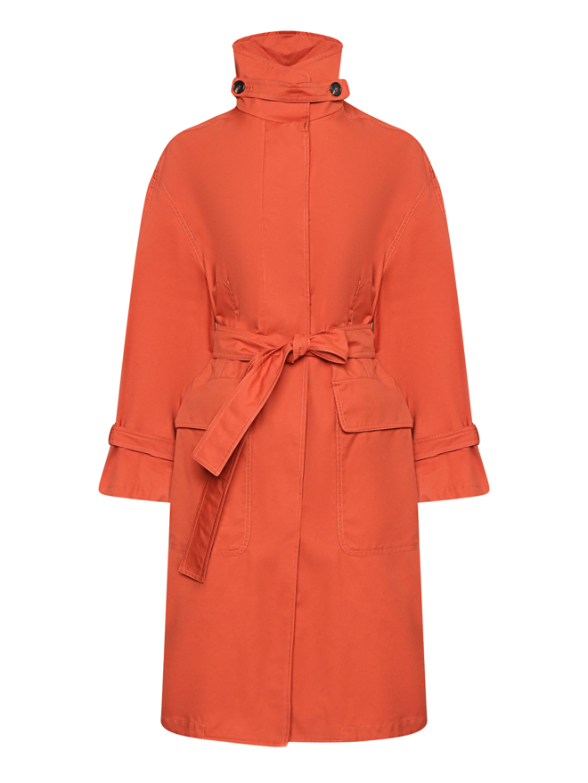 Max Mara Плащ из смешанного хлопка с поясом