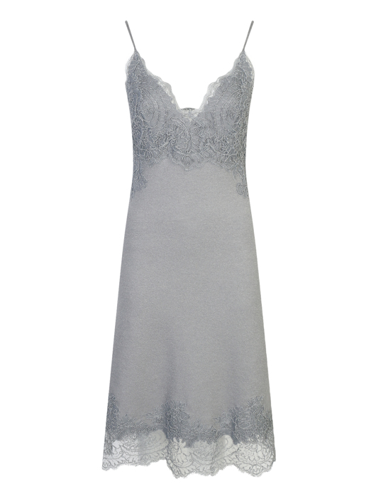 Ermanno Scervino Платье из шерсти и шелка декорированное кружевом