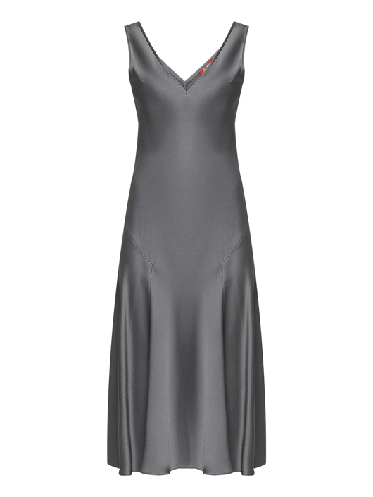Max Mara Атласное платье миди на широких бретелях