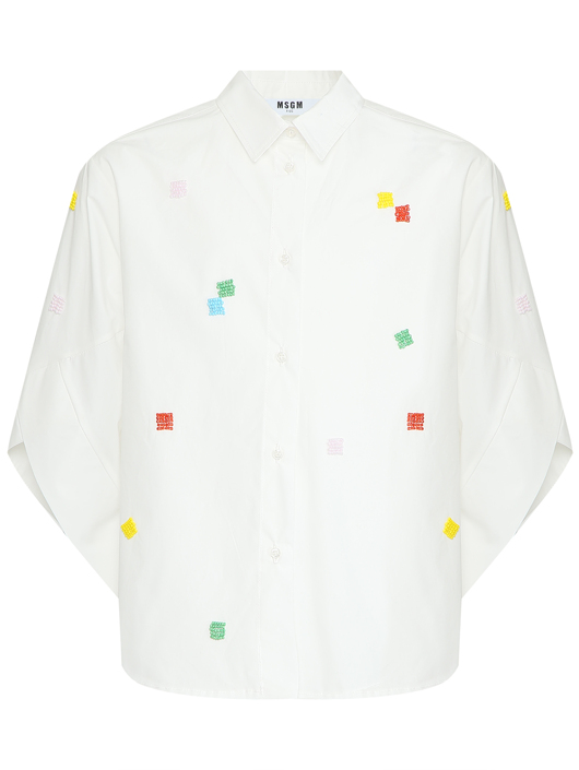 MSGM Рубашка из хлопка с аппликацией