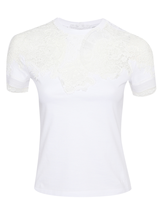 Ermanno Scervino Футболка из хлопка с кружевной вышивкой