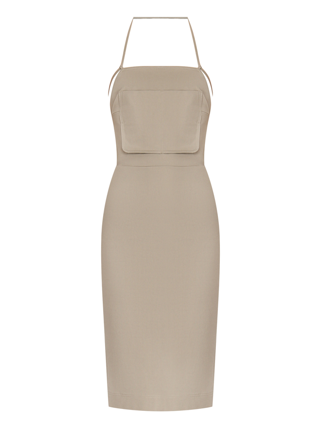 Max Mara Платье-миди из хлопка с открытой спиной