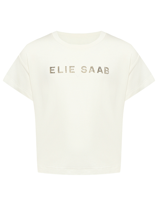 Elie Saab Футболка из вискозы со стразами