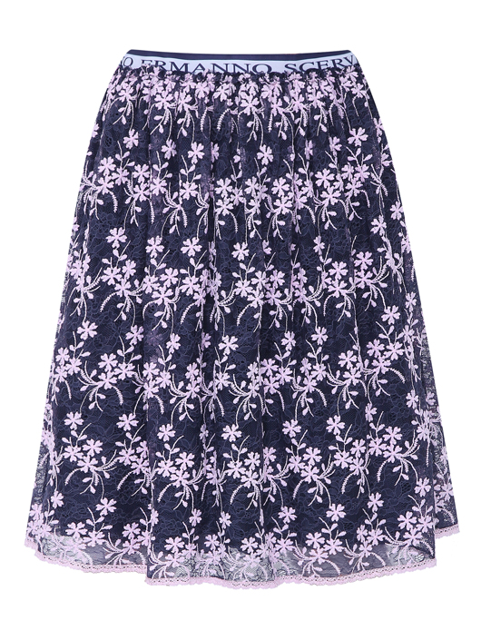 Ermanno Scervino Junior Кружевная юбка с цветочным узором