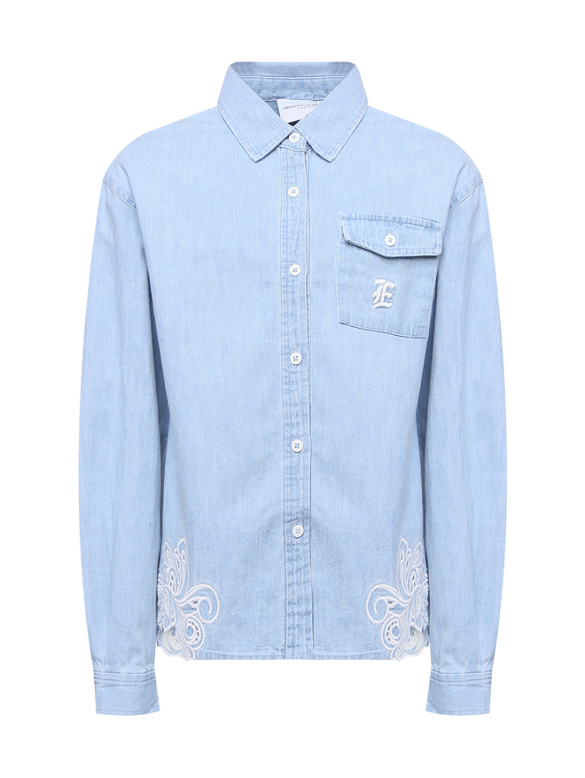 Ermanno Scervino Junior Рубашка из хлопка с шитьем