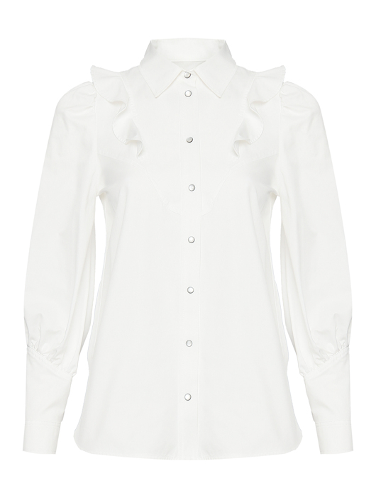 Weekend Max Mara Блуза из хлопка с рюшами