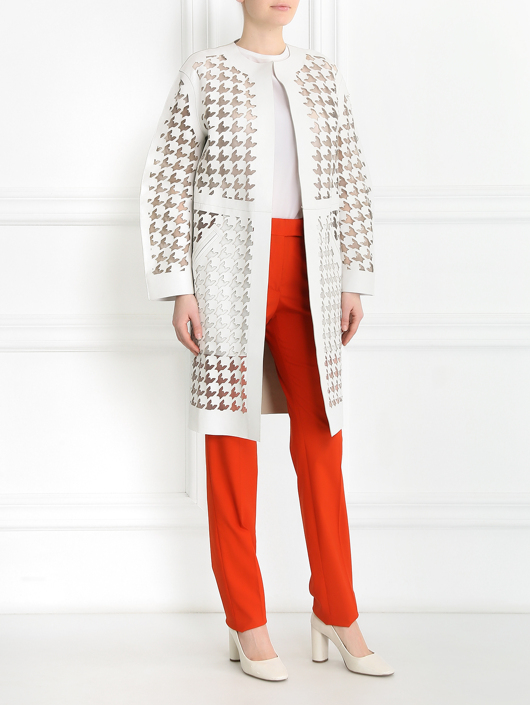 Sportmax Лёгкое пальто из кожи с перфорацией