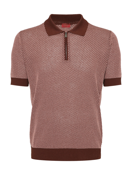 Piacenza Cashmere 1733 Поло из шелка и льна на молнии