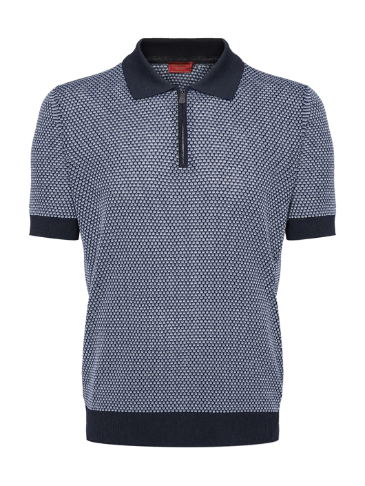 Piacenza Cashmere 1733 Поло из шелка и льна на молнии