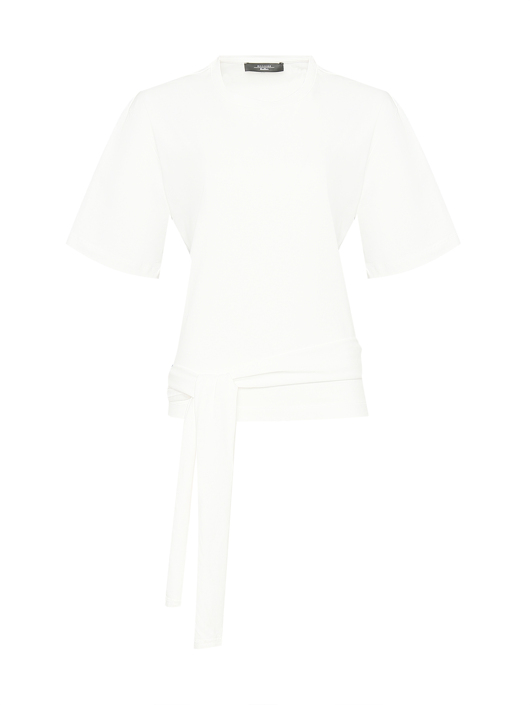 Weekend Max Mara Футболка из хлопка с драпировкой