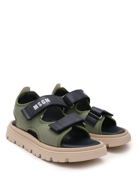 MSGM Сандалии из кожи с принтом