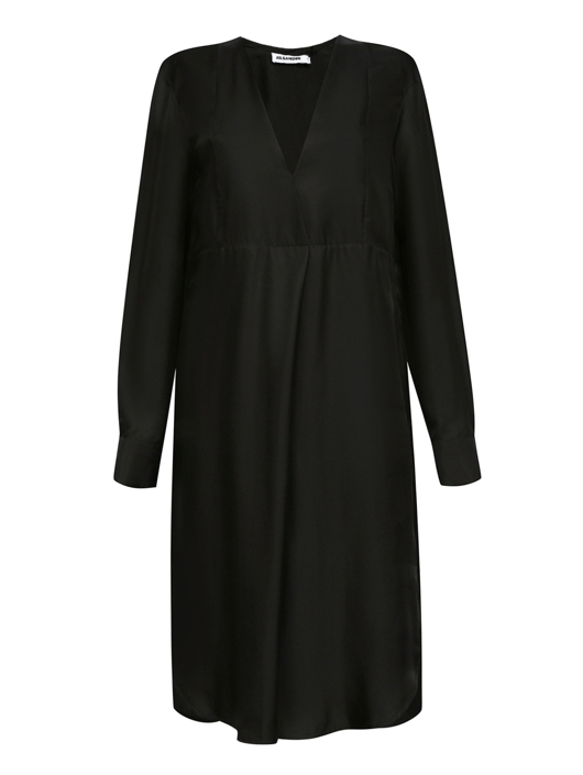Jil Sander Шелковое платье-миди свободного кроя