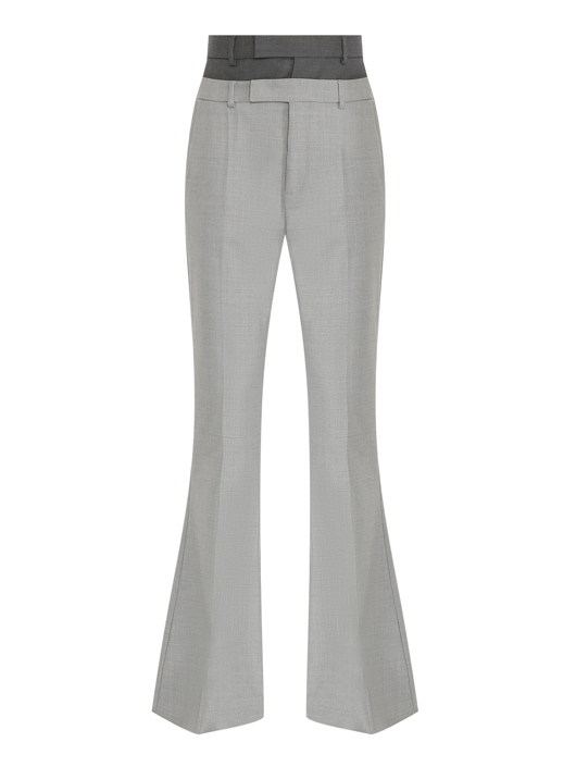 Sportmax Однотонные брюки из шерсти с двойным поясом