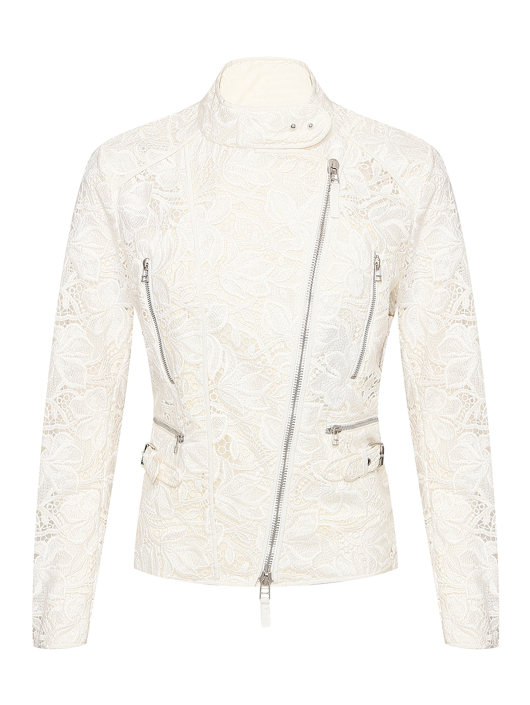 Ermanno Scervino Трикотажная куртка из кружева на молнии