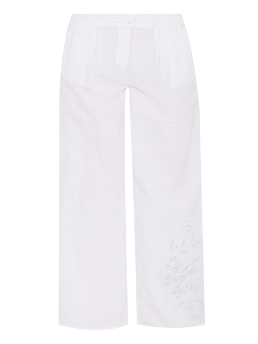 Ermanno Scervino Junior Брюки из хлопка и льна на резинке