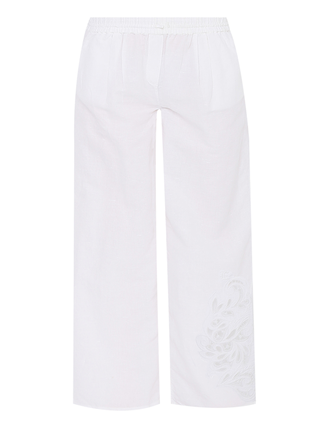 Ermanno Scervino Junior Брюки из хлопка и льна на резинке