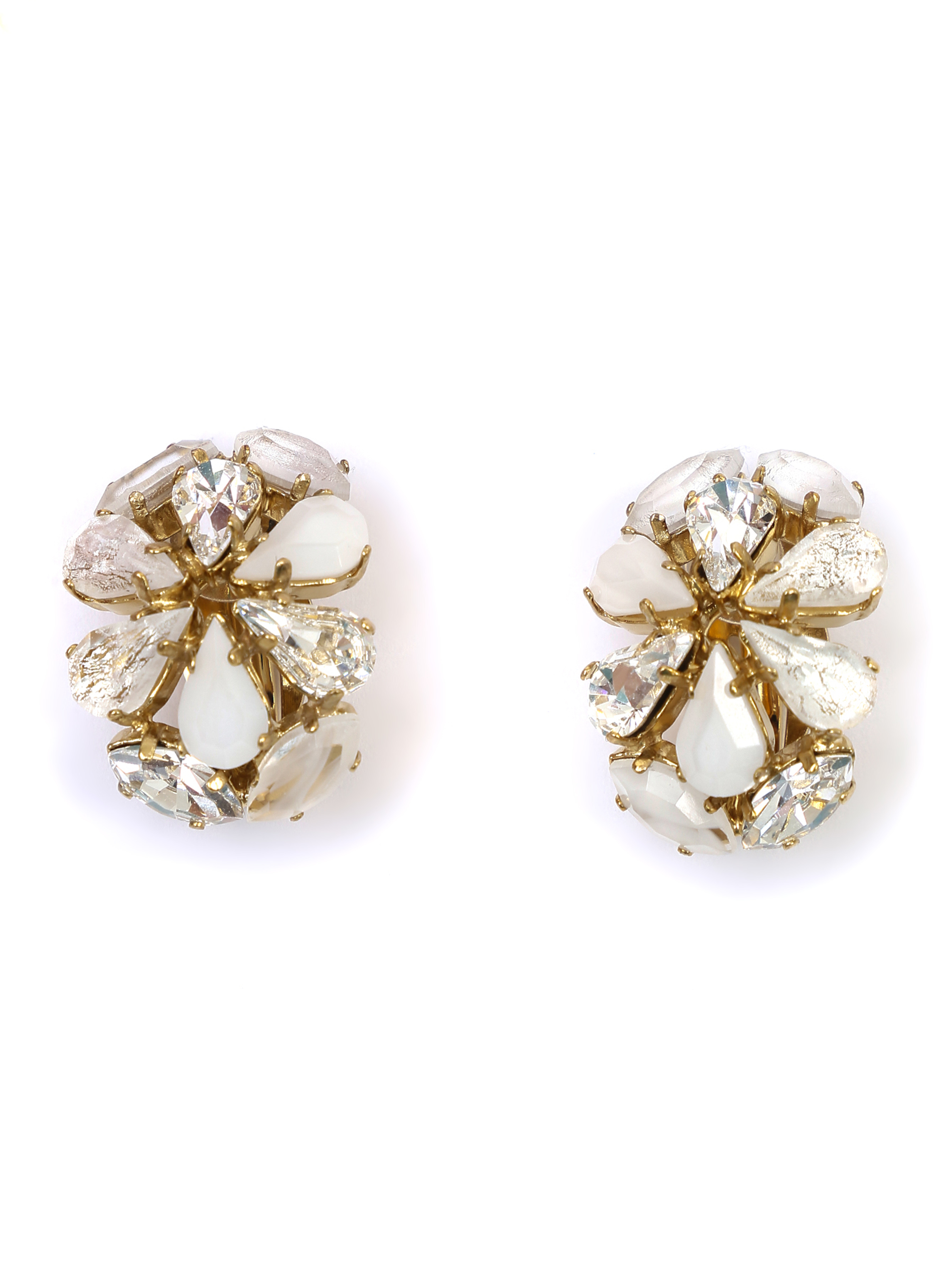 Клипсы с кристаллами Swarovski и камнями