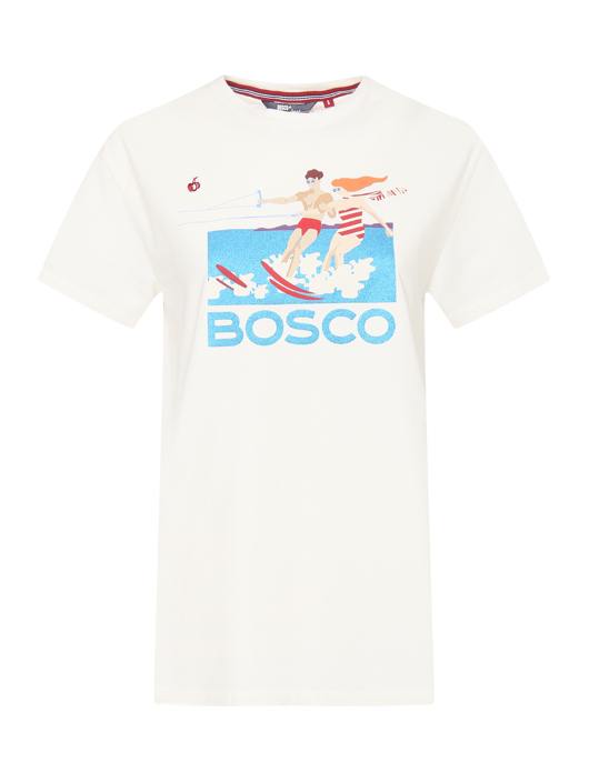 BOSCOBOSCO Футболка из смесового хлопка с аппликацией и логотипом