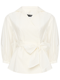 Weekend Max Mara Блуза из хлопка и шелка с поясом