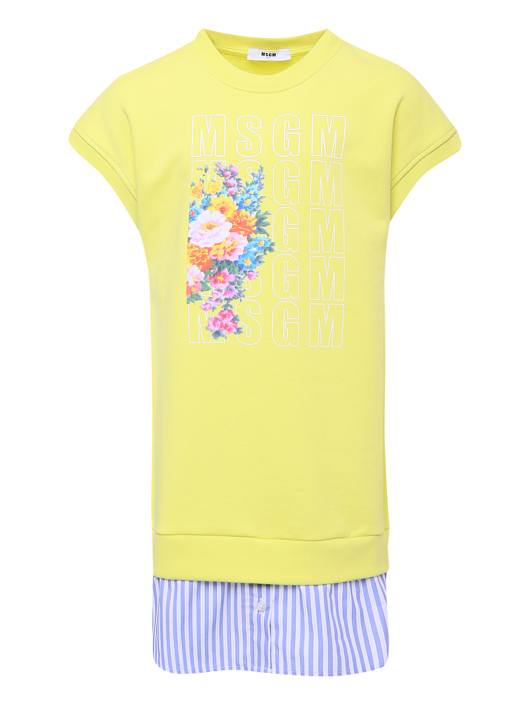 MSGM Трикотажное платье с принтом