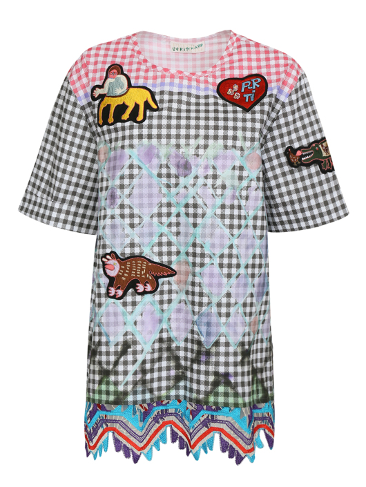 Peter Pilotto Туника из хлопка с узором и декоративной отделкой