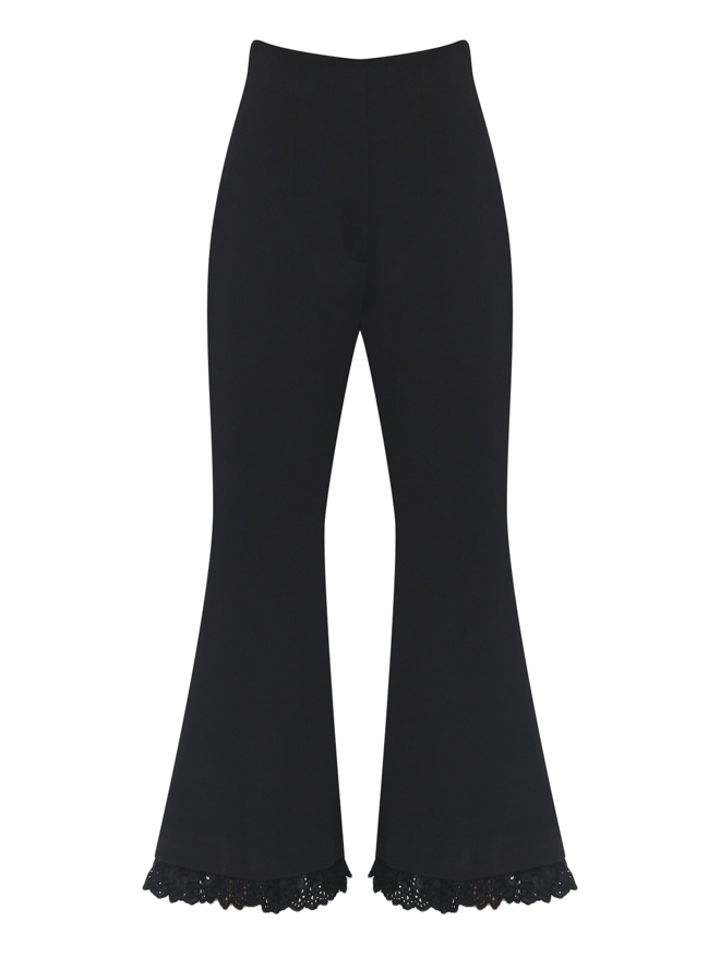 Sportmax Брюки из смешанного хлопка расклешенного кроя