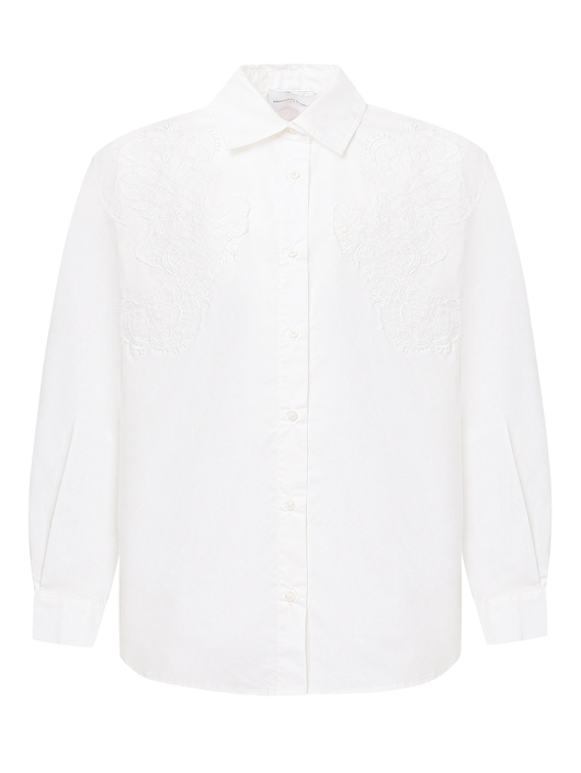 Ermanno Scervino Junior Блуза из хлопка с аппликацией