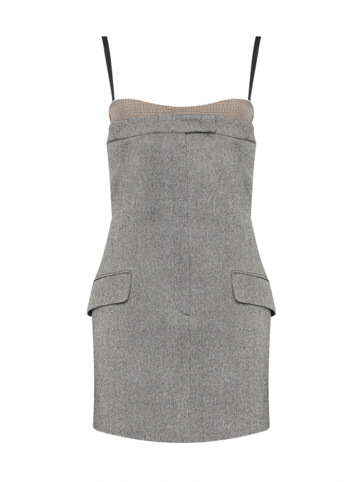 Sportmax Мини-платье из шерсти корсетного кроя