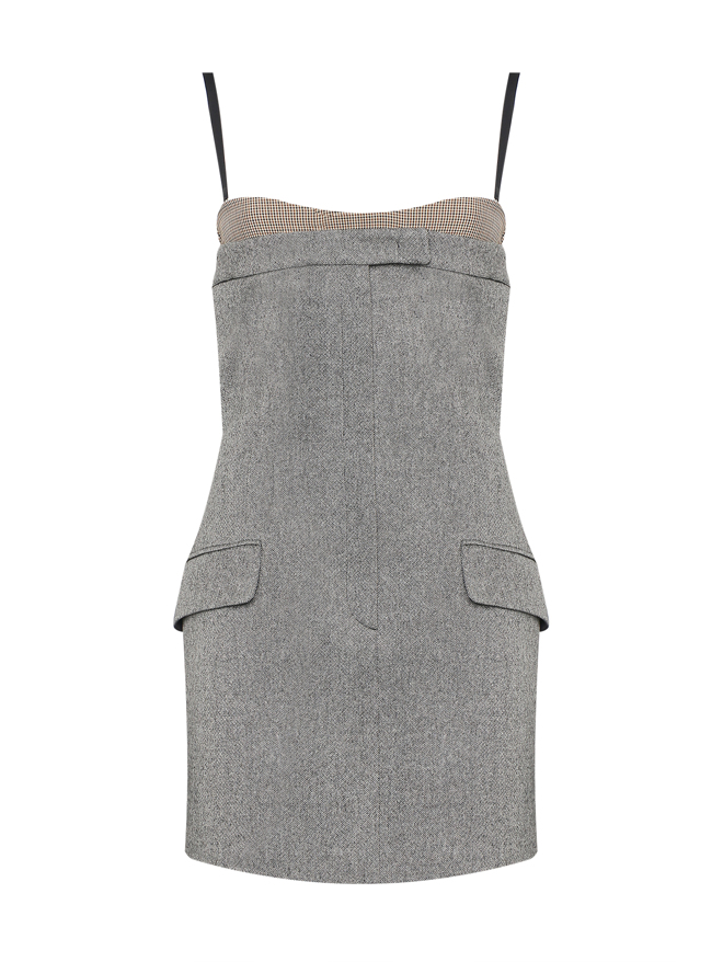 Sportmax Мини-платье из шерсти корсетного кроя