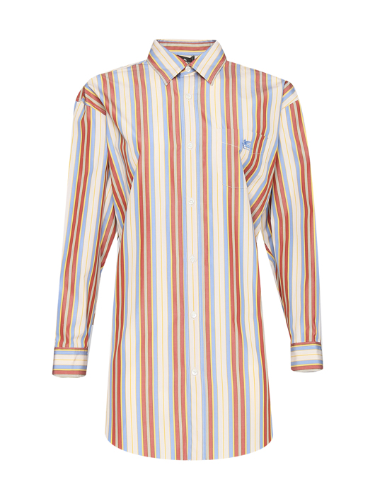 Etro Удлиненная рубашка из хлопка в полоску