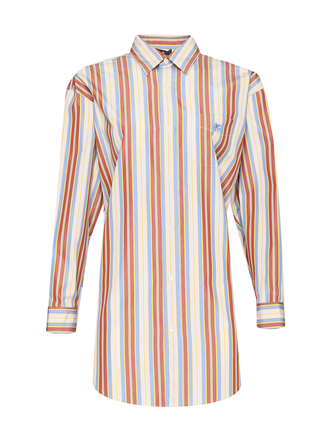 Etro Удлиненная рубашка из хлопка в полоску