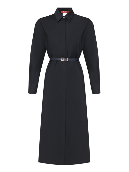 Max Mara Платье из шерсти с поясом