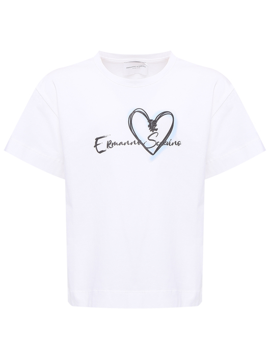 Ermanno Scervino Junior Футболка с контрастным принтом