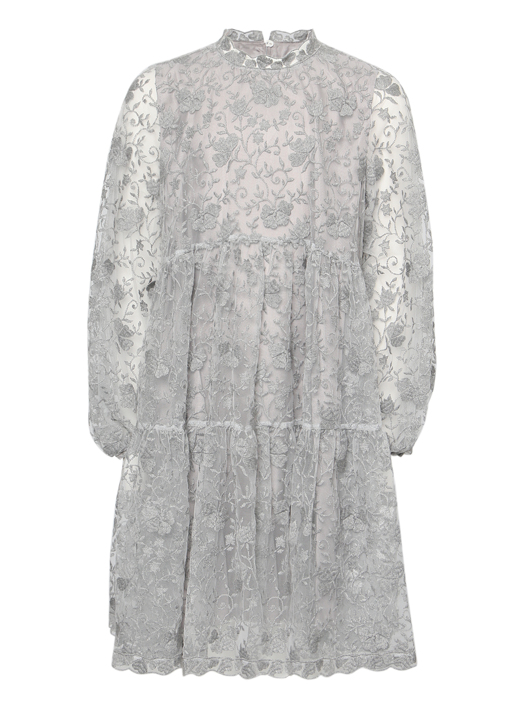 Ermanno Scervino Junior Платье-миди из сетки с вышивкой