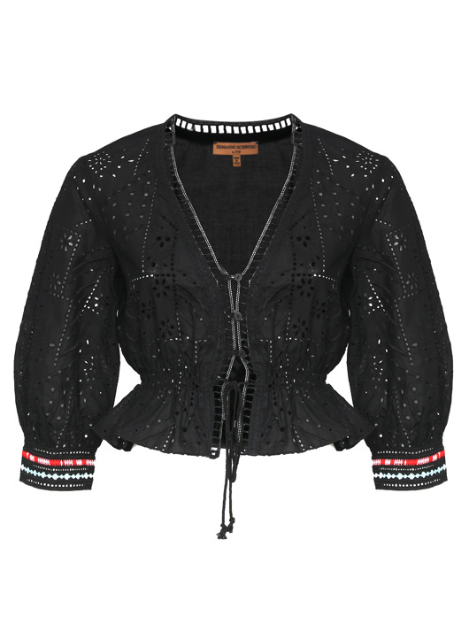 Ermanno Scervino Блуза из хлопка с вышивкой
