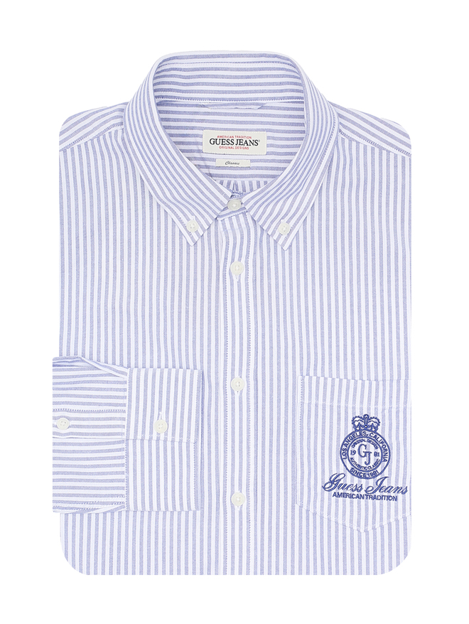 Guess Рубашка из хлопка в полоску