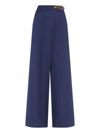 Alberta Ferretti Широкие брюки из вискозы и льна