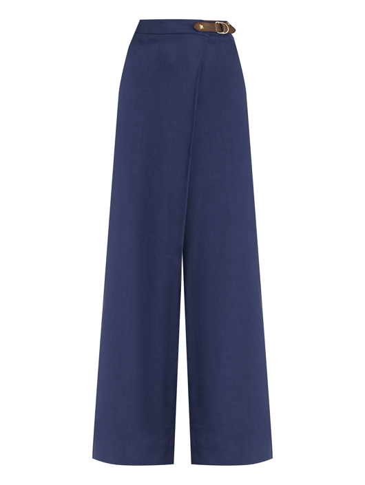 Alberta Ferretti Широкие брюки из вискозы и льна