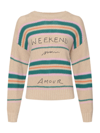 Weekend Max Mara Джемпер из смешанного хлопка с узором и вышивкой