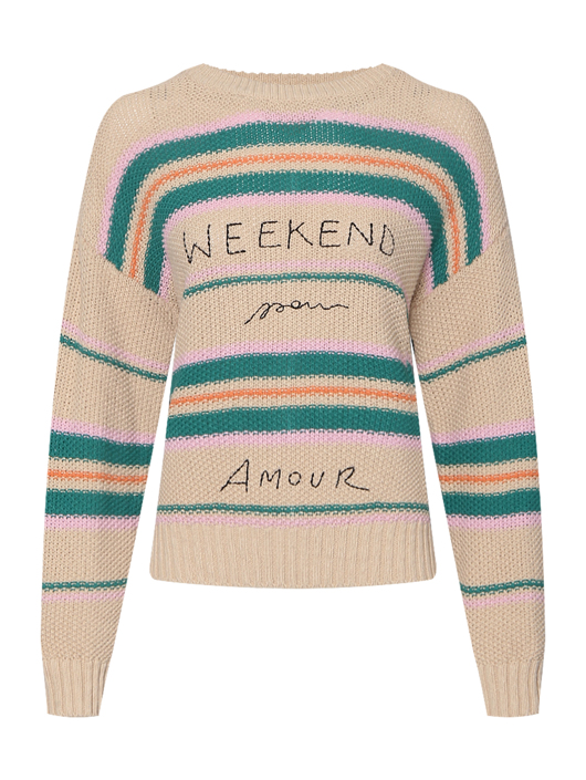 Weekend Max Mara Джемпер из смешанного хлопка с узором и вышивкой