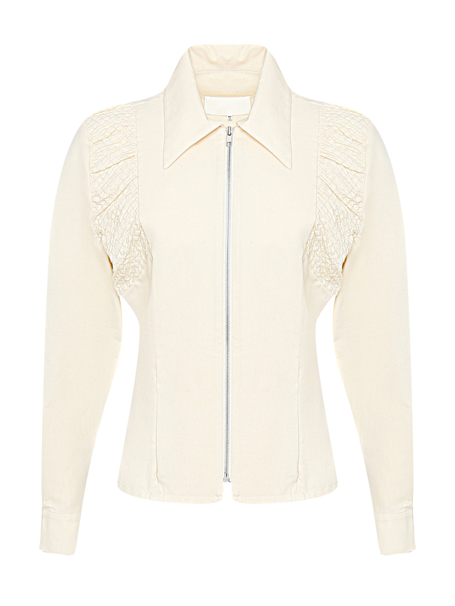 Maison Margiela Блуза из хлопка на молнии