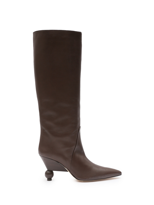 Weekend Max Mara Сапоги из кожи на фигурном каблуке