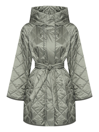Weekend Max Mara Стеганая куртка с поясом и капюшоном
