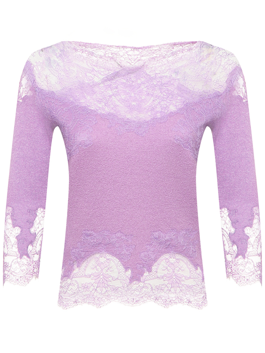 Ermanno Scervino Джемпер из смесовой шерсти с кружевом